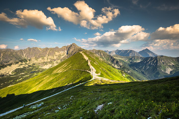 View from Kasprowy Wierch Summit in the Polish Tatra Mountains - obrazy, fototapety, plakaty