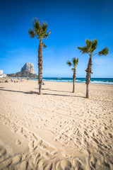Calpe. Alicante. Arenal Bol beach Mediterranean sea in Spain.