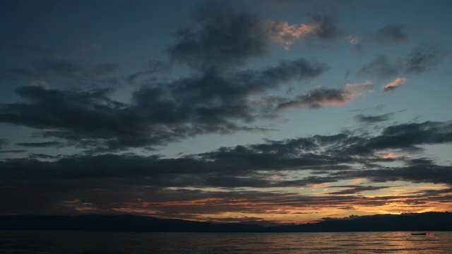 Sunset on the lake Ohrid, Macedonia
