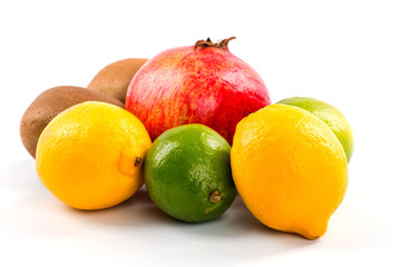 Harvest juicy fruit and berries, vector illustration isolated on