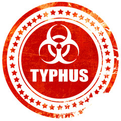 Typhus concept background, grunge red rubber stamp on a solid wh