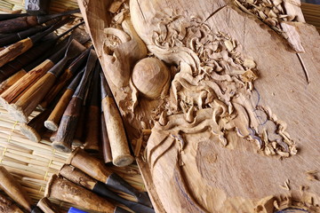 gouge wood chisel carpenter tool working wooden