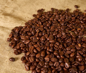scattering of coffee beans