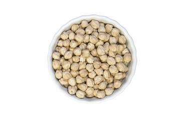 Fototapeta na wymiar Garbanzo (chickpeas) seeds in a ceramic pot