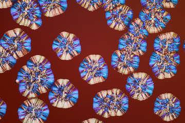 Colorful micro crystals in polarized light