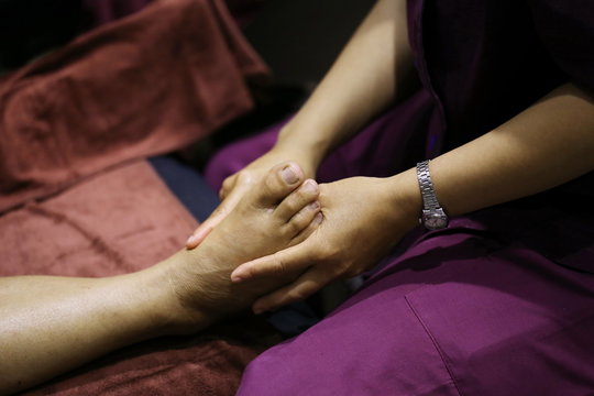 women hand foot massage