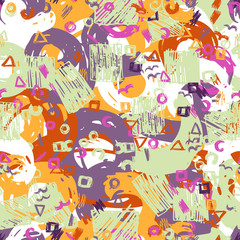  Seamless Pattern with Grunge Elements.