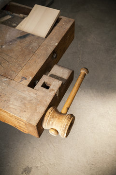 Old carpenter's wood clamp