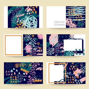 Template Of Designer Business Or Visiting Card Set.