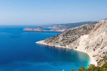 Panoramic view of cliff coast on Kefalonia island