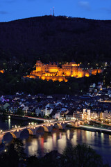 Fototapeta na wymiar Heidelberg Castle and Old Bridge