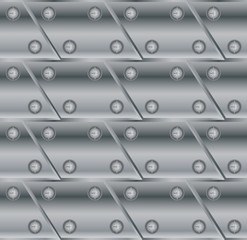 Seamless vector texture with screws and metal plates.