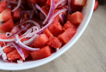 watermelon with onion salad