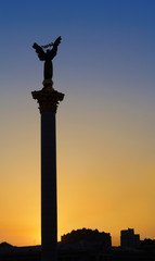 Fototapeta na wymiar Independence square at sunset