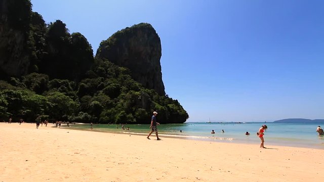 00:00 | 00:24
1&times;

Beautiful Thai Beach. Railey Beach near Krabi. People on the Beach.