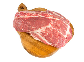 raw pork neck isolated on white