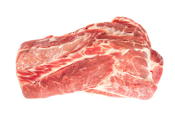 raw pork neck isolated on white