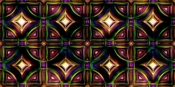 Seamless Texture stained-glass window 3D illustration