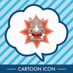 animal hippo cartoon theme elements