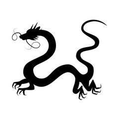 Chinese dragon silhouette