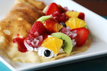 colorful fruit with crape