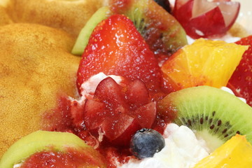 colorful fruit with crape