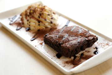 Brownies and whipped cream