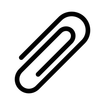 Office paper clip (paperclip) or email attachment line art icon for apps and websites