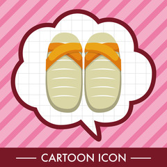 beach equipment flip flop theme elements