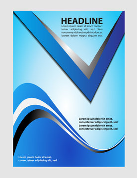 Vector design of the flyer white black and blue background
