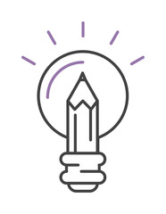 Light lamp sign idea icon concept bulb in hand line art vector illustration.