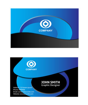 Blue modern business card template
