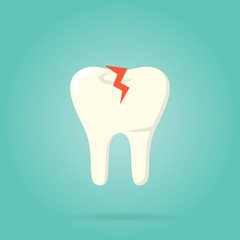 Tooth logo isolated, vector illustration. Human tooth.