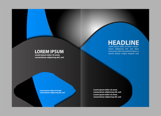Black and red template for advertising brochure
