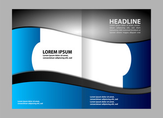 Vector empty bi-fold brochure print template
