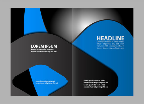 Black and red template for advertising brochure
