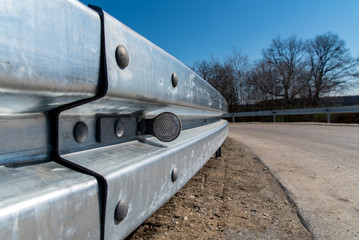 Metal railing on the route