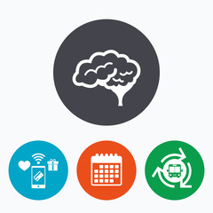 Brain sign icon. Intelligent smart mind.