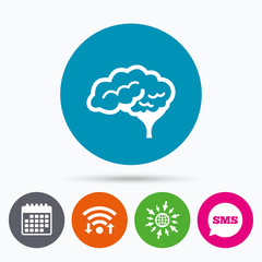 Brain sign icon. Intelligent smart mind.