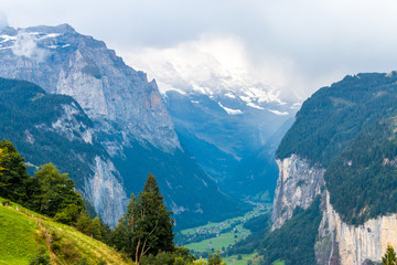Fototapeta na wymiar Lauterbrunnen Valley in Bernese Oberland, Switzerland