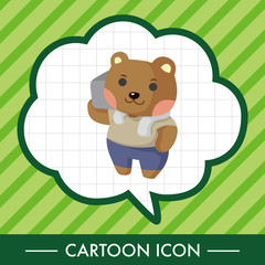 animal bear worker cartoon theme elements