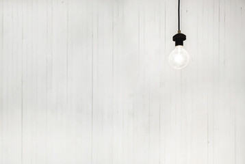 Fototapeta na wymiar Light Bulb White Background Brightly Modern Concept