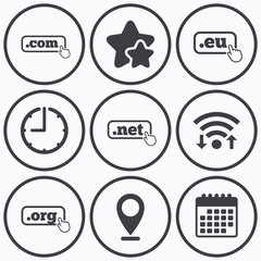 Fototapeta premium Top-level domains signs. Com, Eu, Net and Org.
