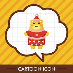 animal bear cartoon christmas style theme elements