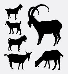 Goat pet mammal animal silhouette. Good use for symbol, logo, web icon, mascot, sticker, sign, or any design you want. Easy to use.
