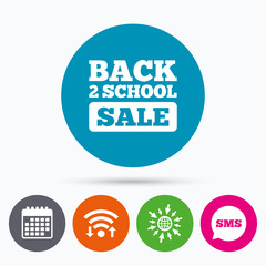 Back to school sign icon. Back 2 school symbol.