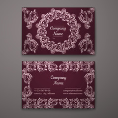 Business card  in Baroque Style.