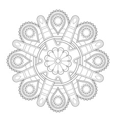Decorative mandala illustration for adult coloring, well arranged group and easy to edit