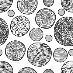 Black decorative polka dot. Vector seamless pattern.