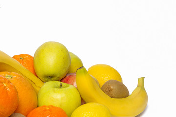 fruits on a white background